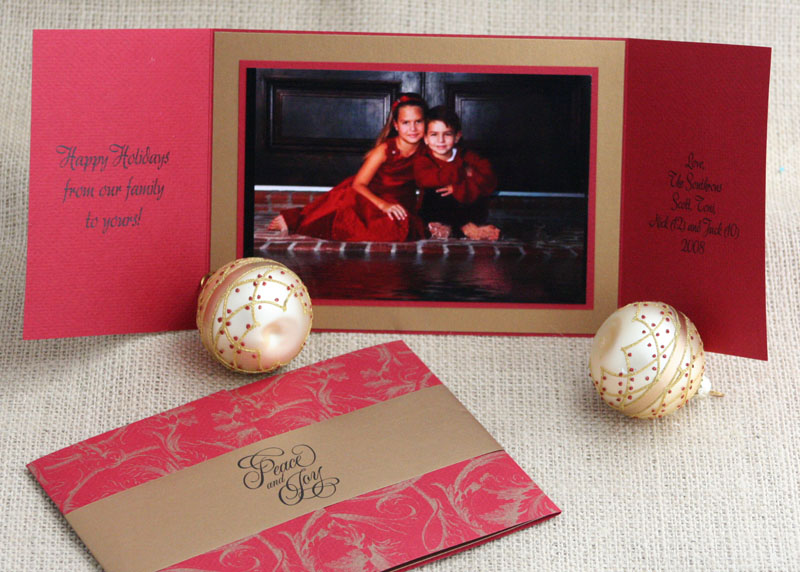gatefold holiday photo card