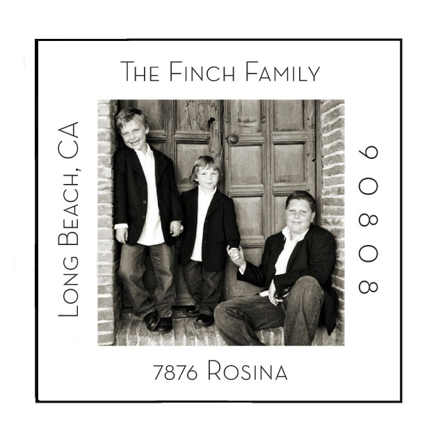 square photo return address label sticker