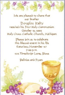 religious, inspirational, first communon, confirmations announcements, christening invitations