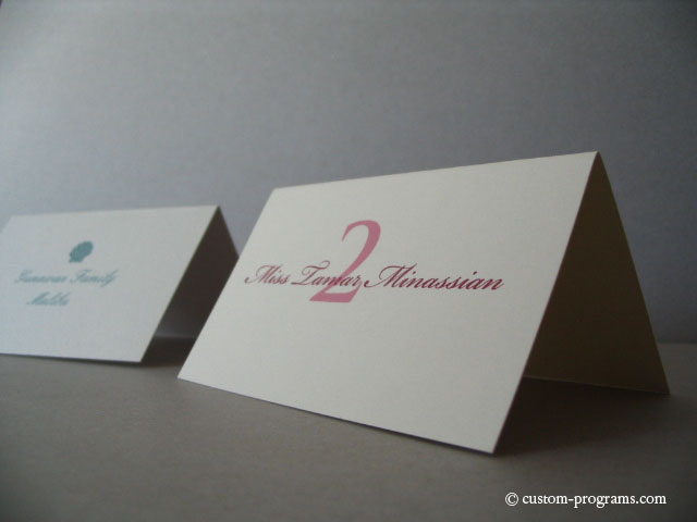 placecards, seating cards escort cards and envelopes, reception stationery, menus